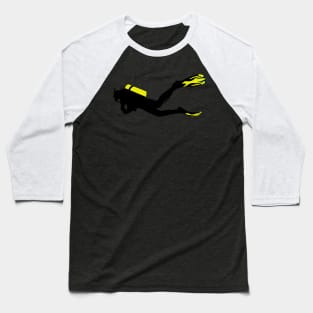 Sport stylized - diver with diver bottle and fins Baseball T-Shirt